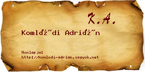 Komlódi Adrián névjegykártya