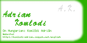 adrian komlodi business card