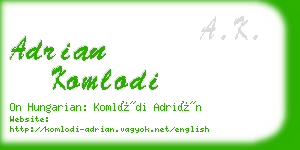 adrian komlodi business card